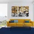 Golden City Skyline Triptych Canvas Art