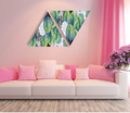 Tropical Leaves Geometric Triangle Duo Canvas
