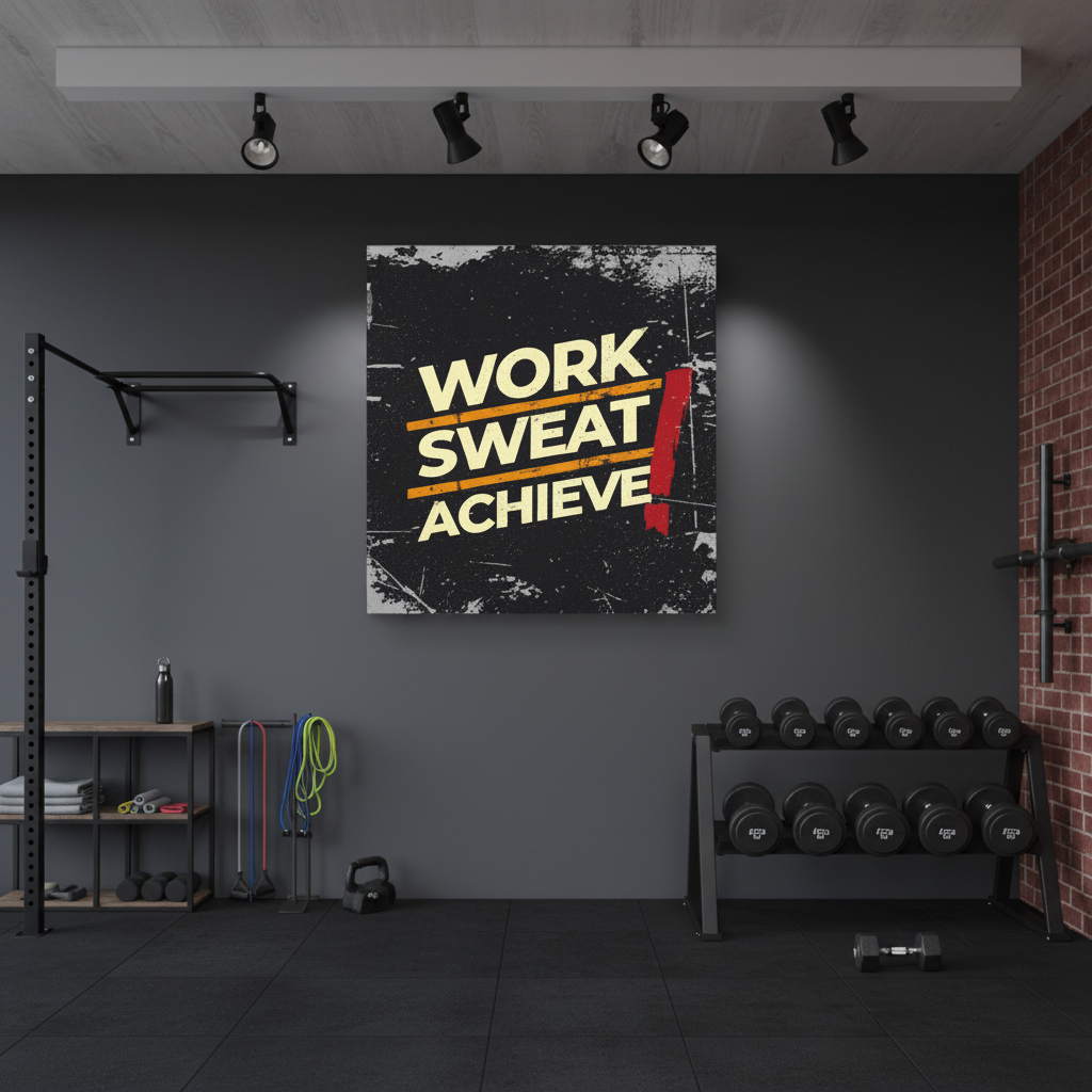 Work Sweat Achieve Motivational Canvas Art