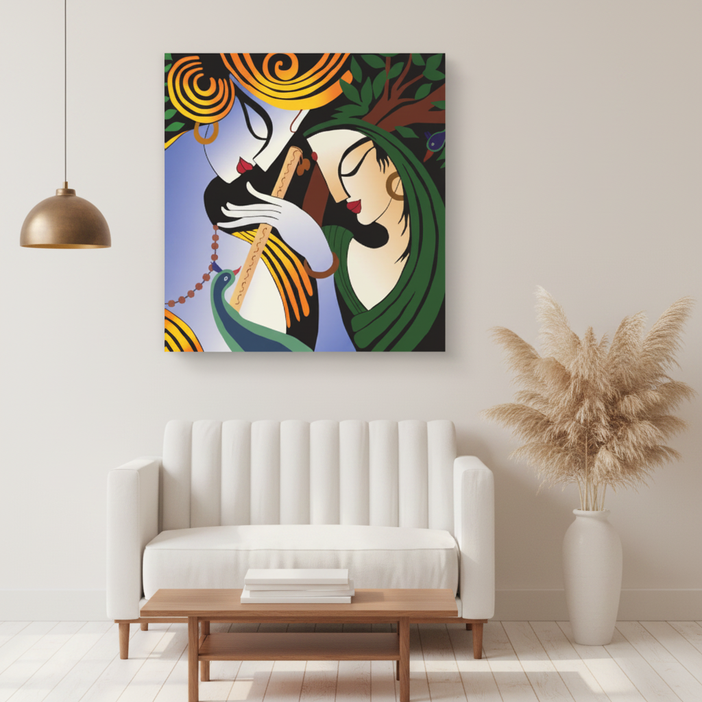 Radha Krishna Abstract Pop Art Modern Canvas