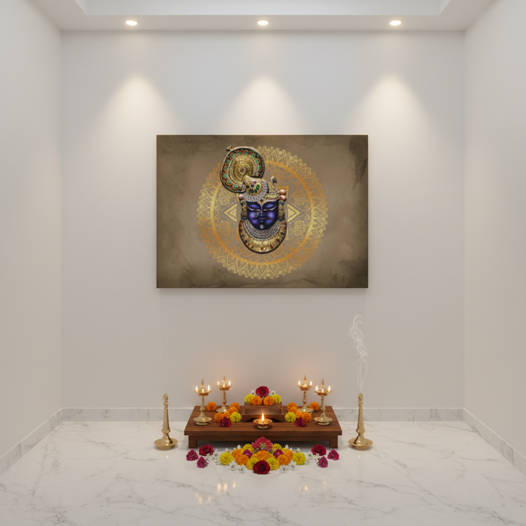 Shrinathji Golden Mandala Devotional Canvas Art