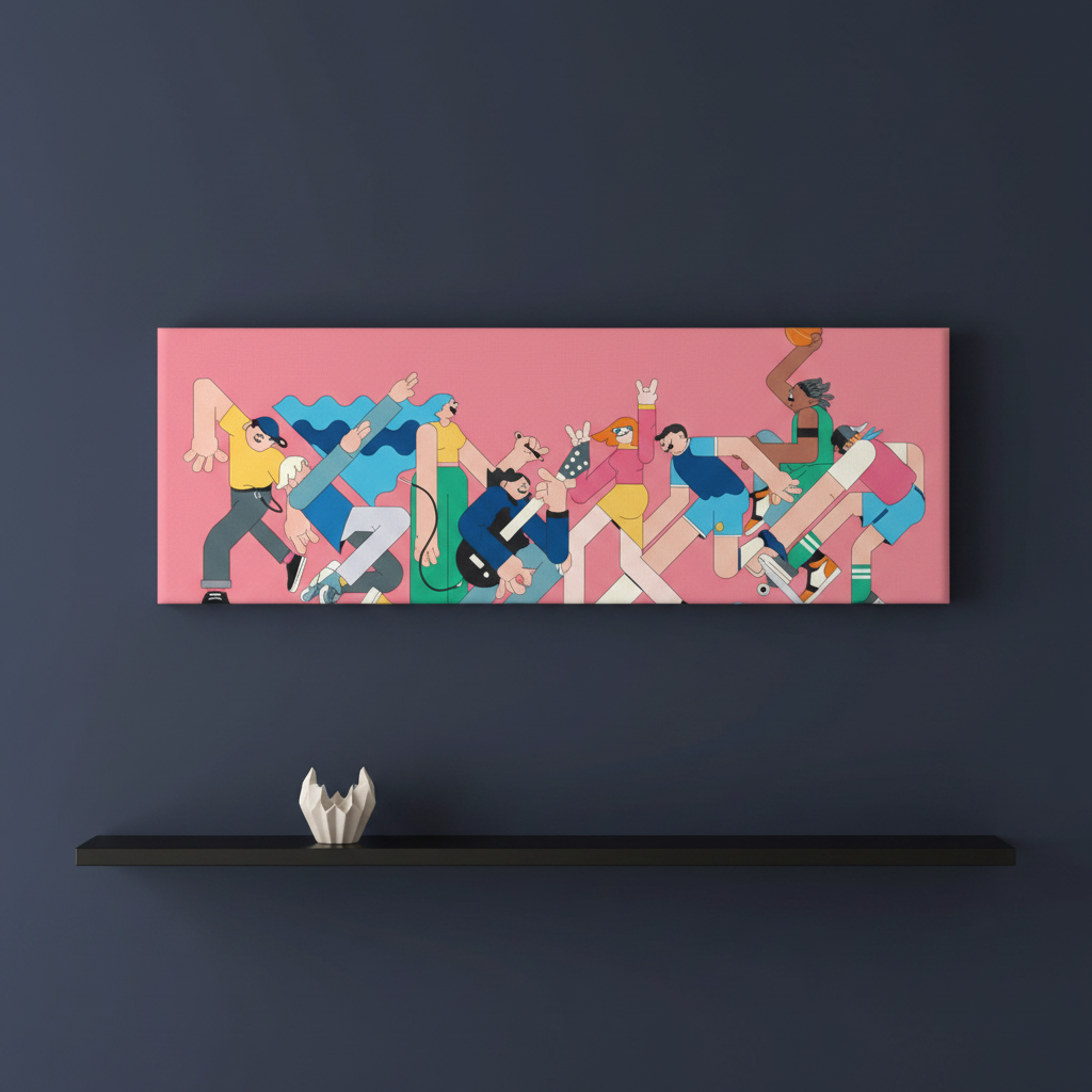 Youth Vibes Pop Art Panoramic Canvas Art