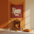 Gau Mata Sacred Cow Pichwai Canvas Art