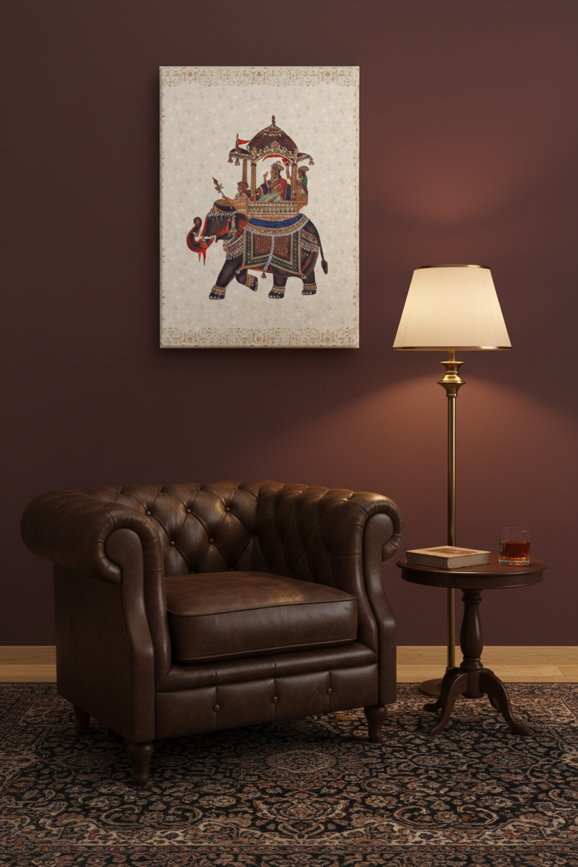 Royal Elephant Miniature Indian Heritage Canvas