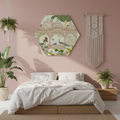 Mughal Garden Peacock Hexagon Heritage Canvas