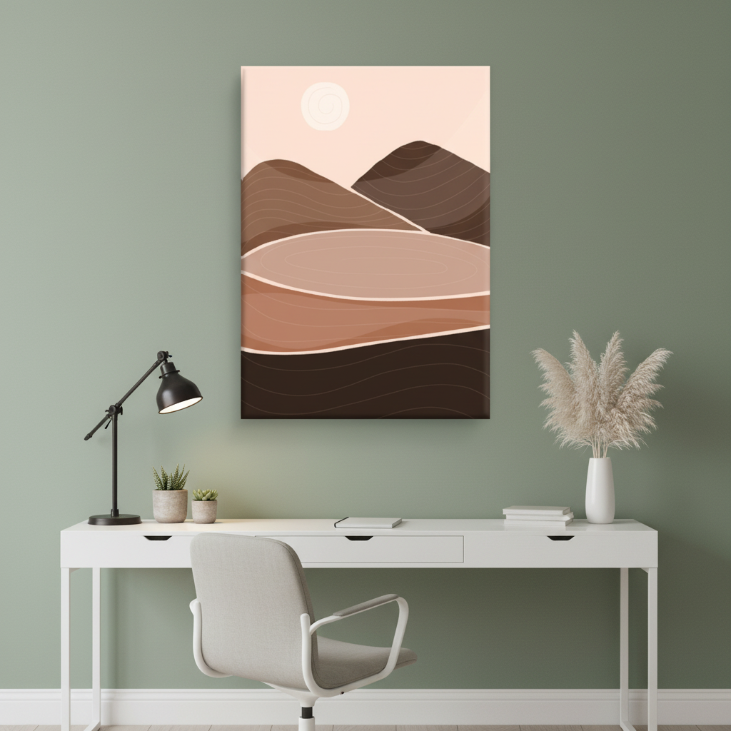 Desert Dunes Boho Minimalist Canvas Art