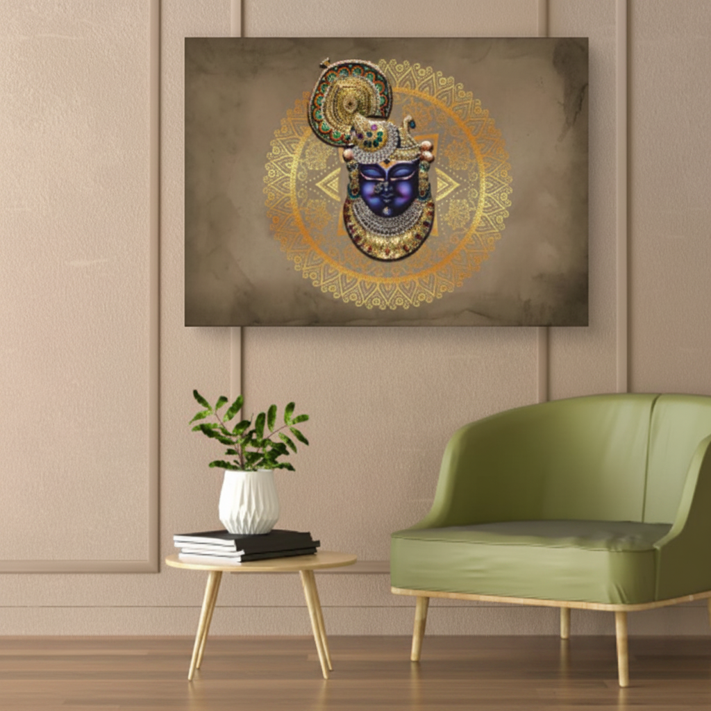Shrinathji Golden Mandala Devotional Canvas Art