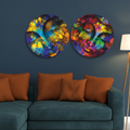 Psychedelic Buddha Duo Round Canvas Art