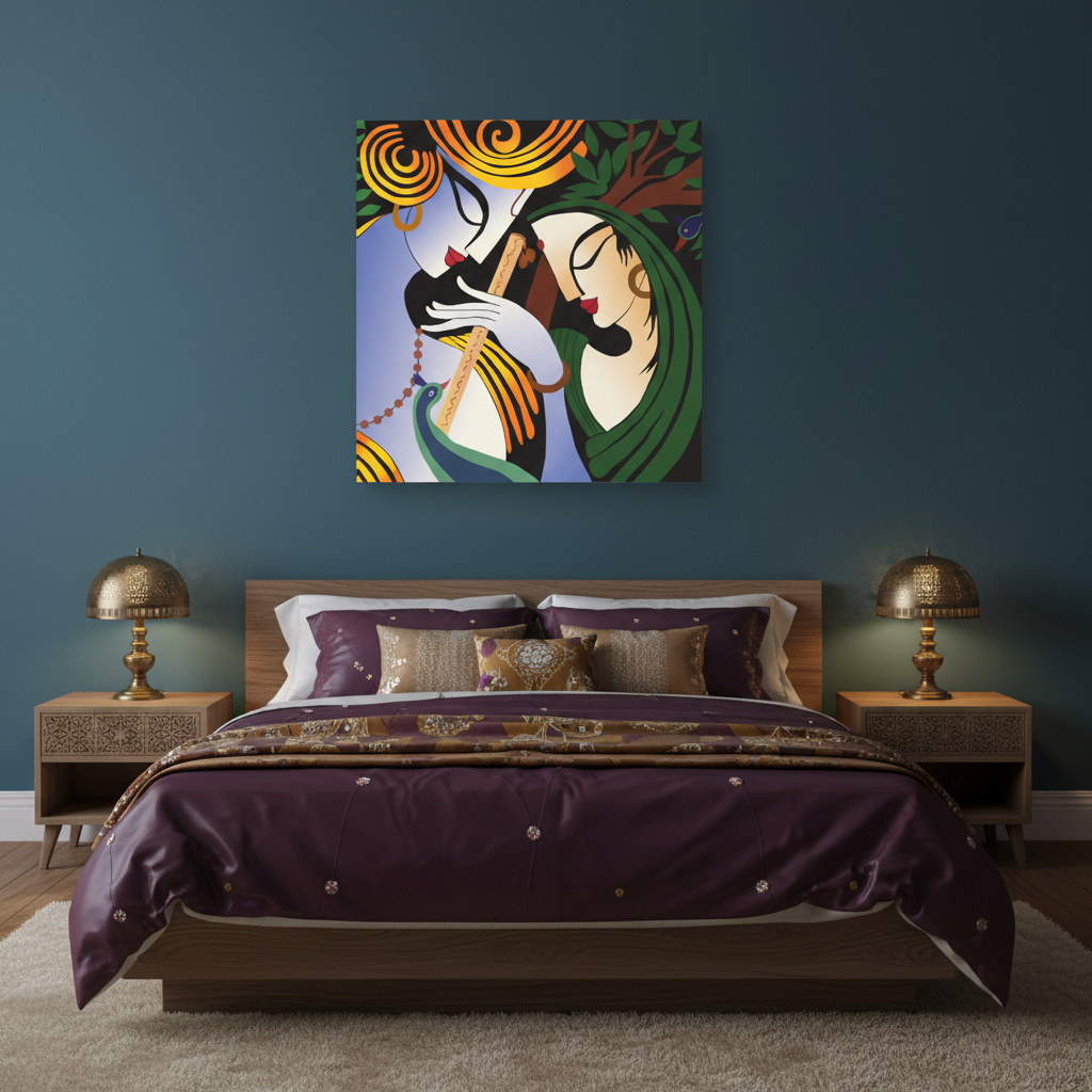 Radha Krishna Abstract Pop Art Modern Canvas