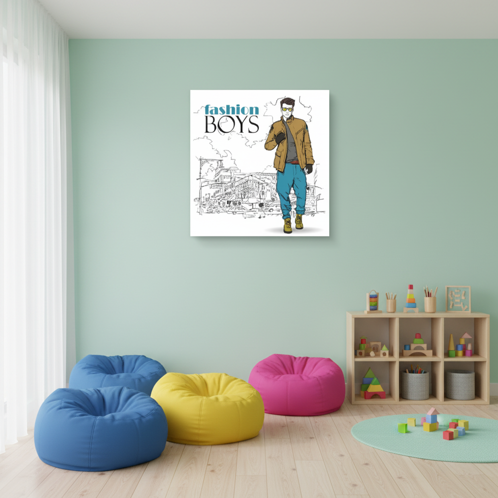 Fashion Boys Urban Style Illustration Canvas
