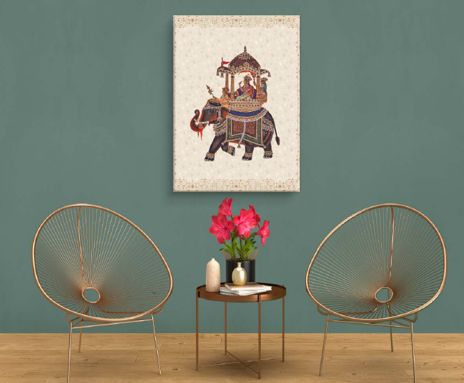 Royal Elephant Miniature Indian Heritage Canvas