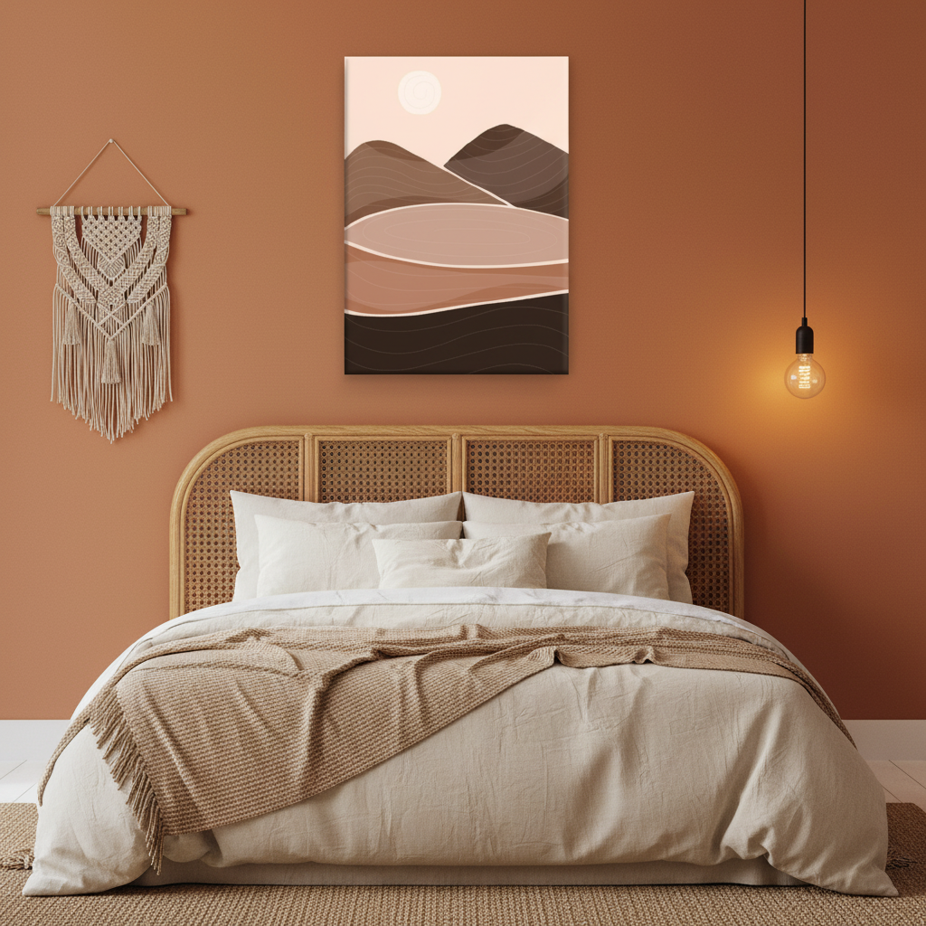 Desert Dunes Boho Minimalist Canvas Art