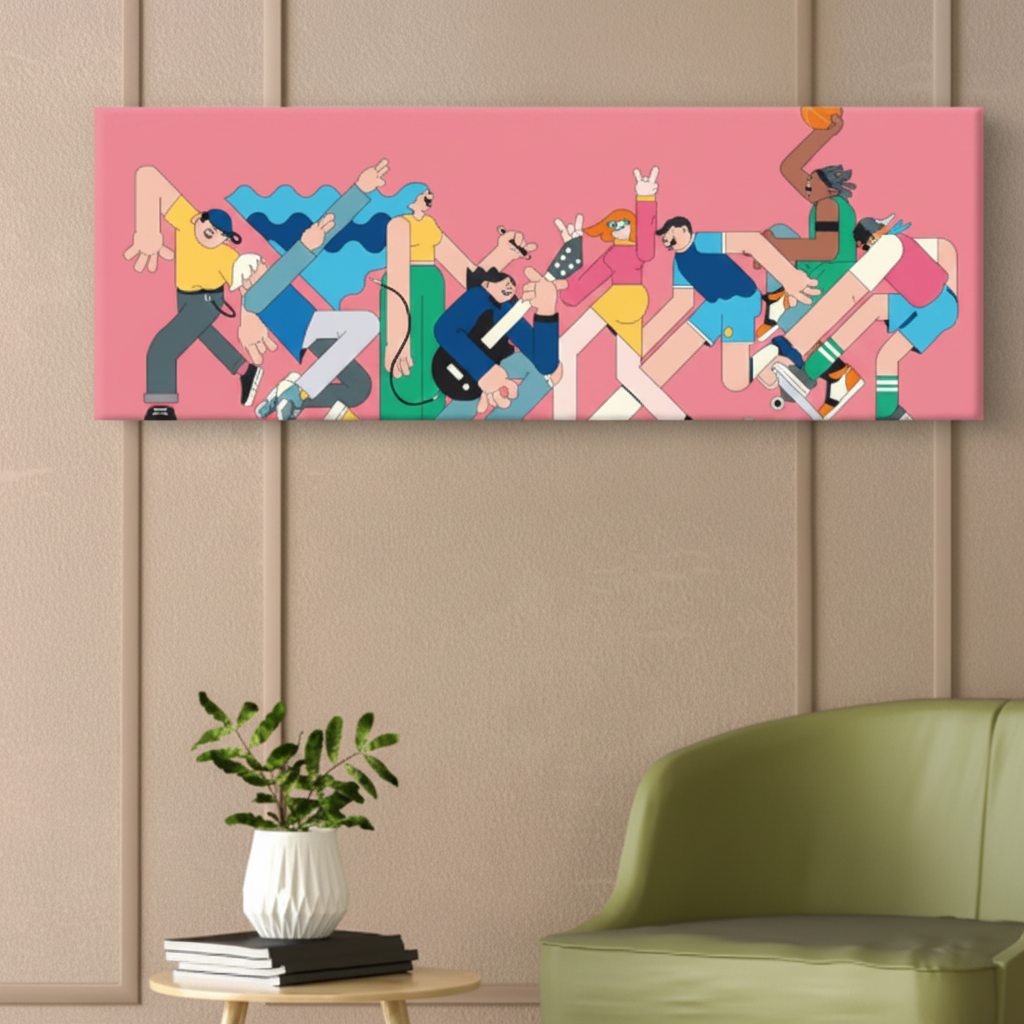Youth Vibes Pop Art Panoramic Canvas Art