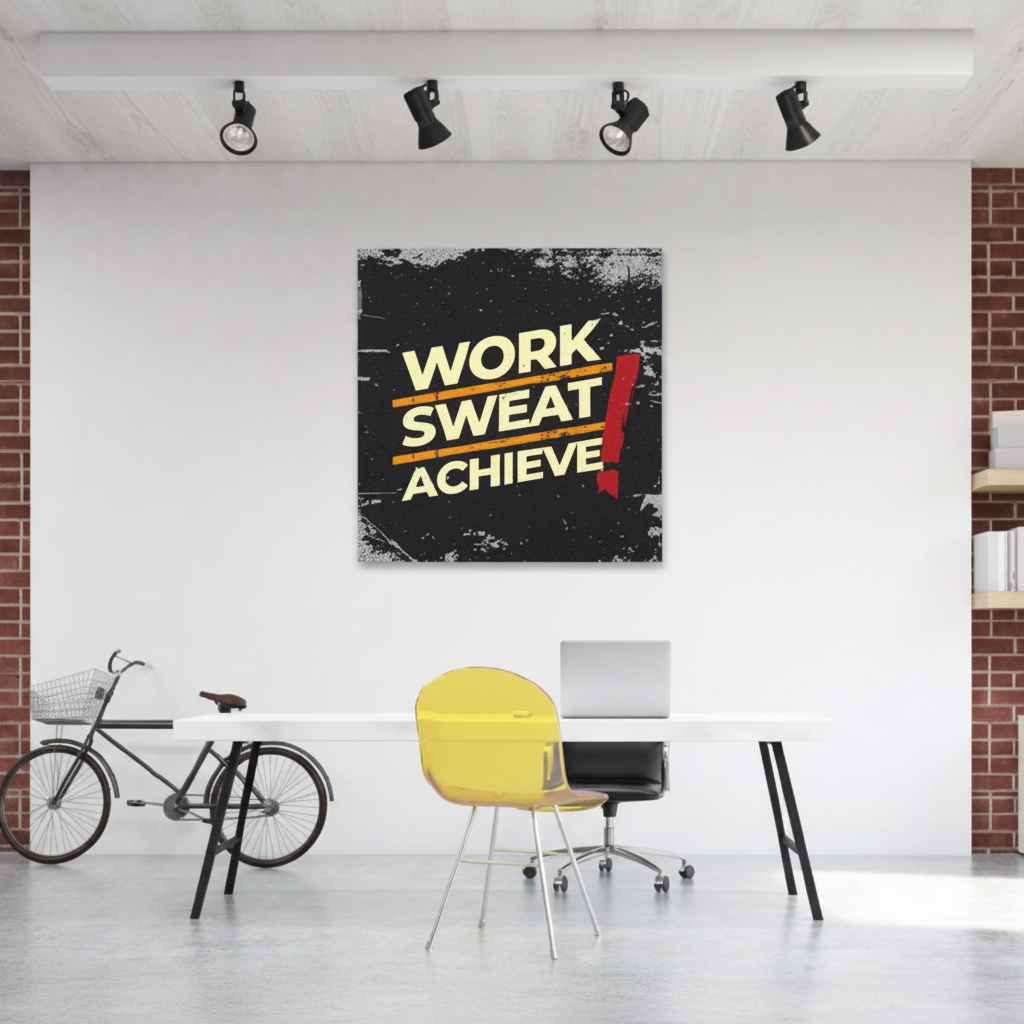 Work Sweat Achieve Motivational Canvas Art
