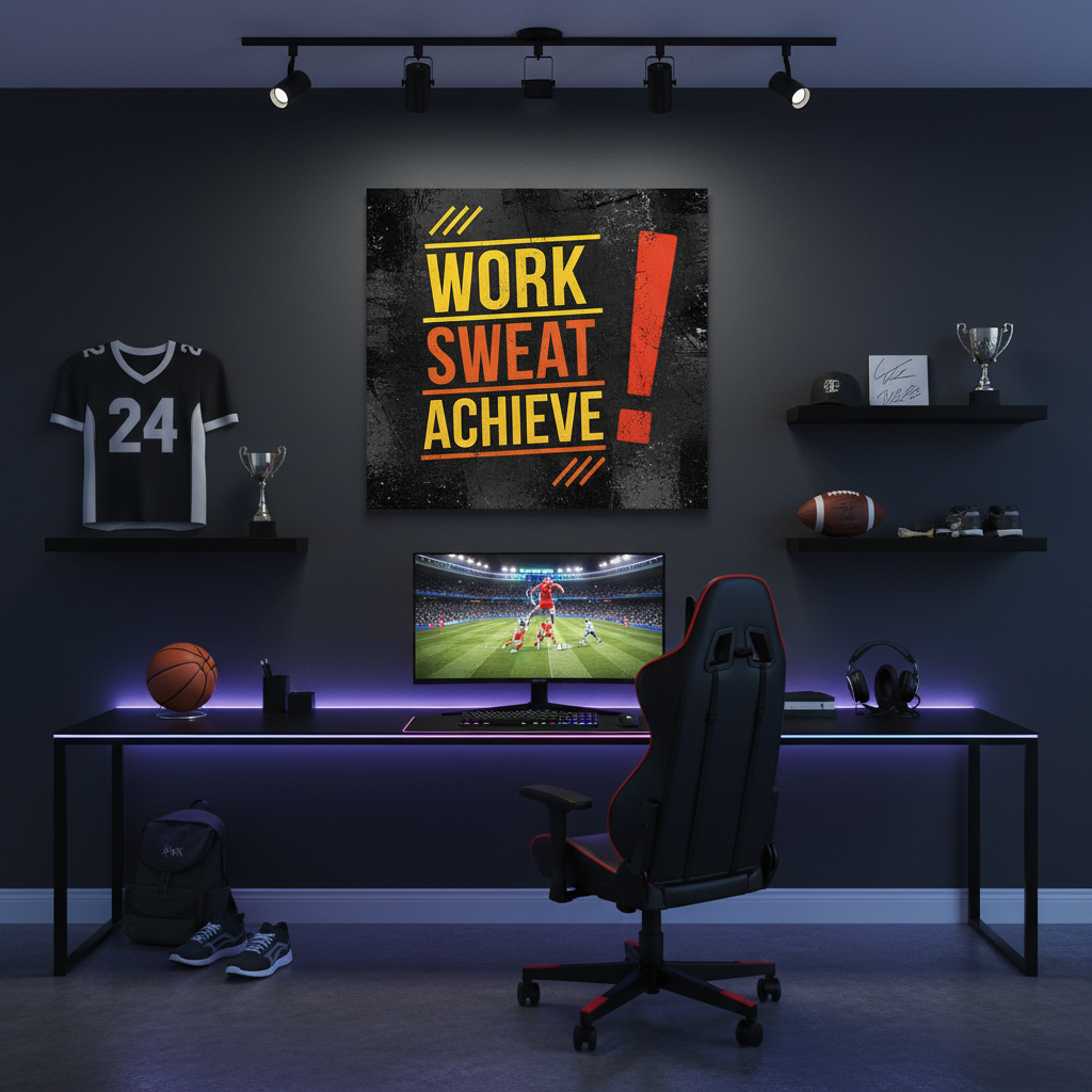 Work Sweat Achieve Motivational Canvas Art