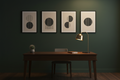 Black Circle Geometric 4 Panel Minimalist Canvas