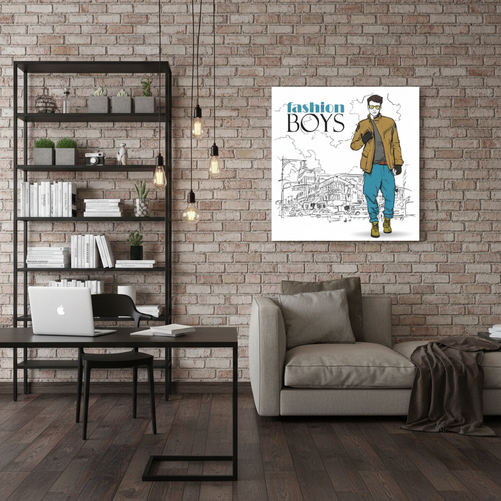 Fashion Boys Urban Style Illustration Canvas