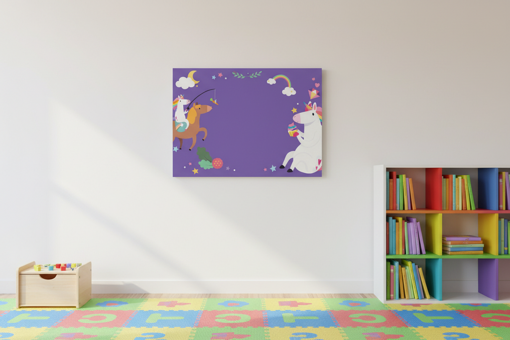Magical Unicorn Rainbow Fantasy Kids Canvas