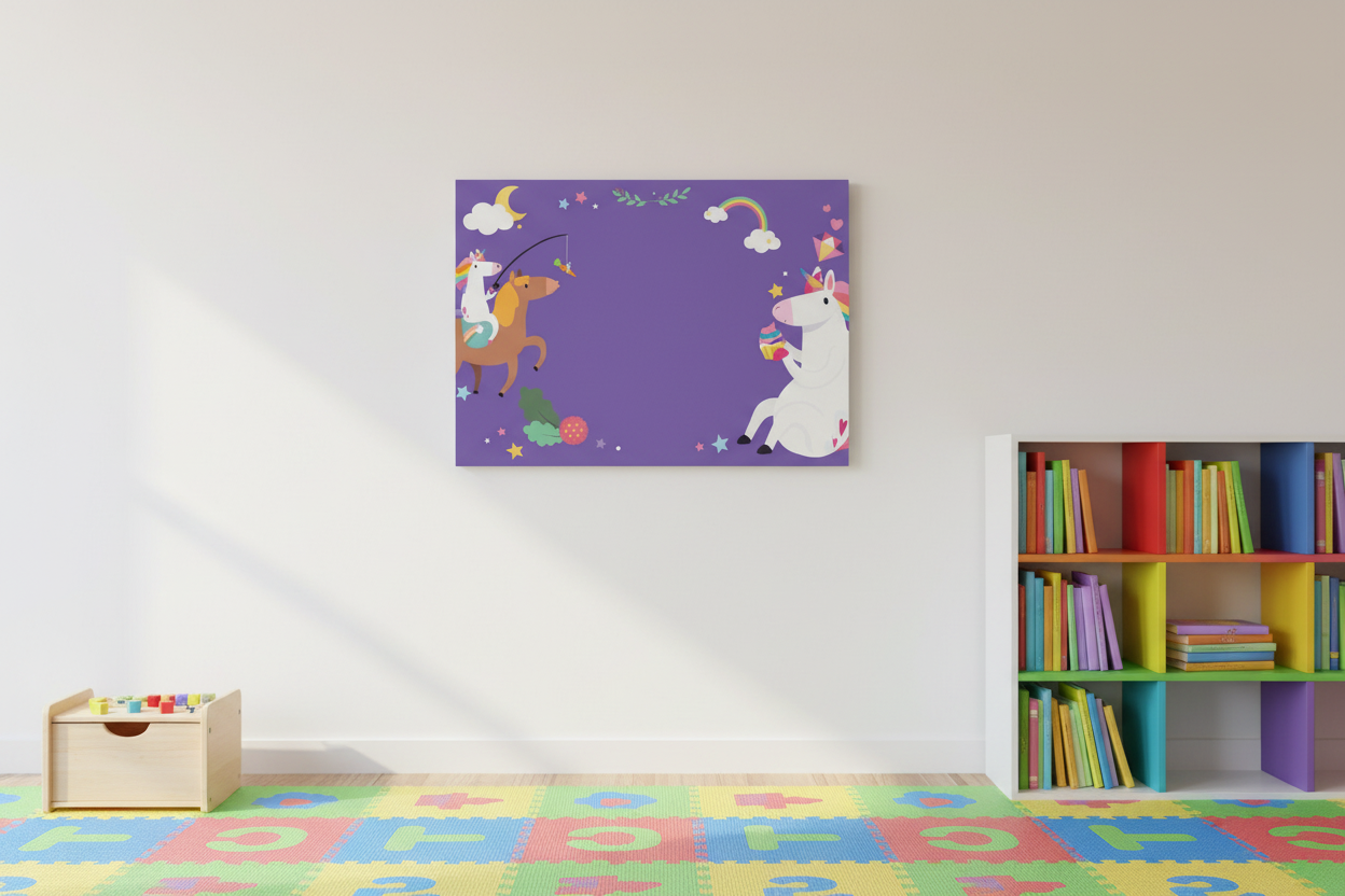 Magical Unicorn Rainbow Fantasy Kids Canvas