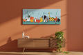 Animal Parade Cartoon Safari Kids Canvas Art