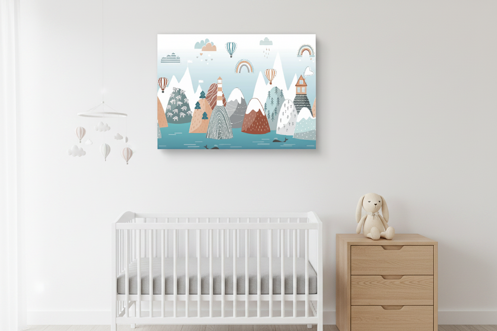Scandinavian Mountain Adventure Kids Canvas Art