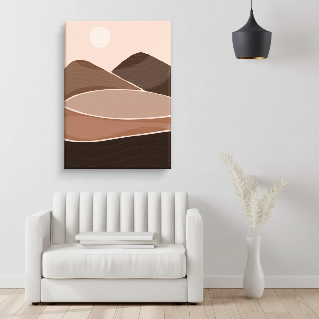 Desert Dunes Boho Minimalist Canvas Art
