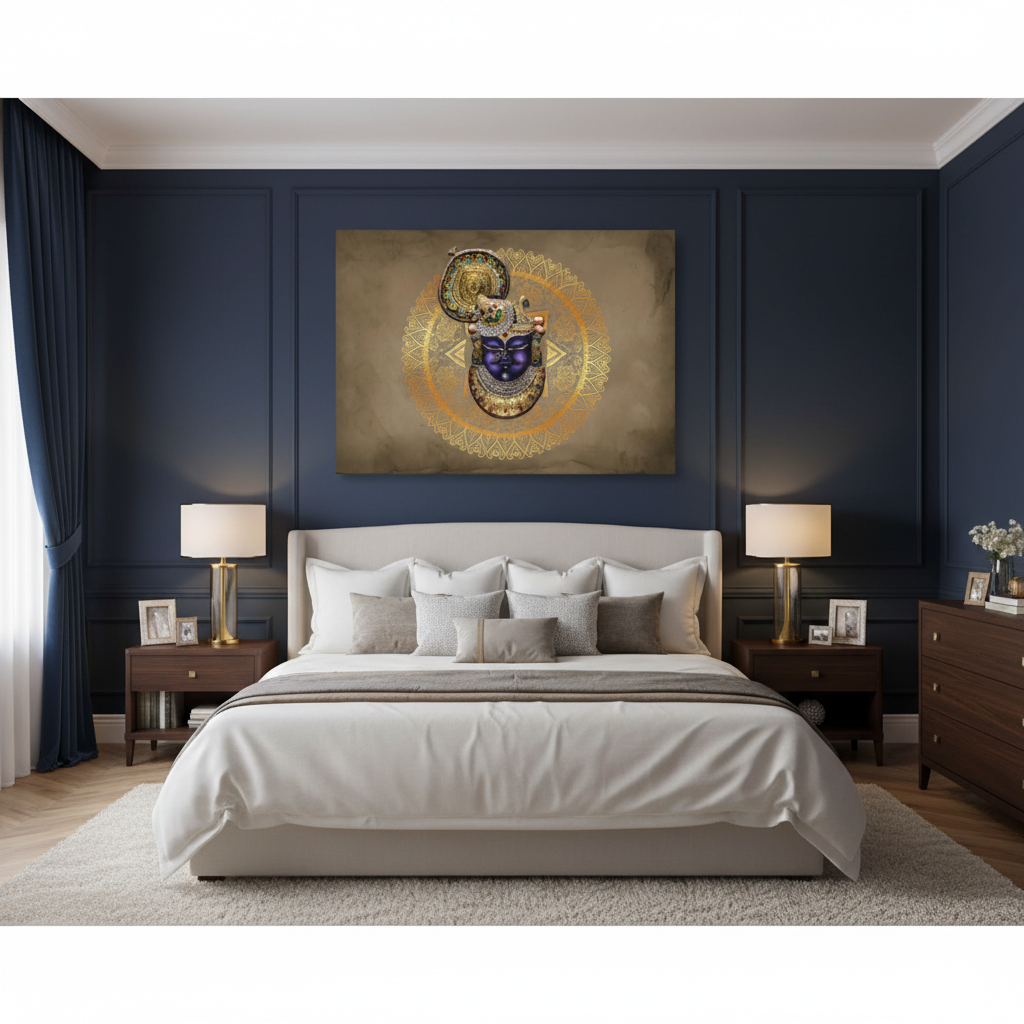 Shrinathji Golden Mandala Devotional Canvas Art