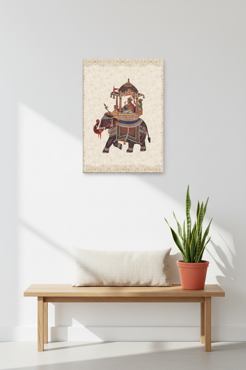 Royal Elephant Miniature Indian Heritage Canvas