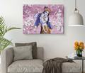 Krishna Cherry Blossom Flute Blush Canvas Art
