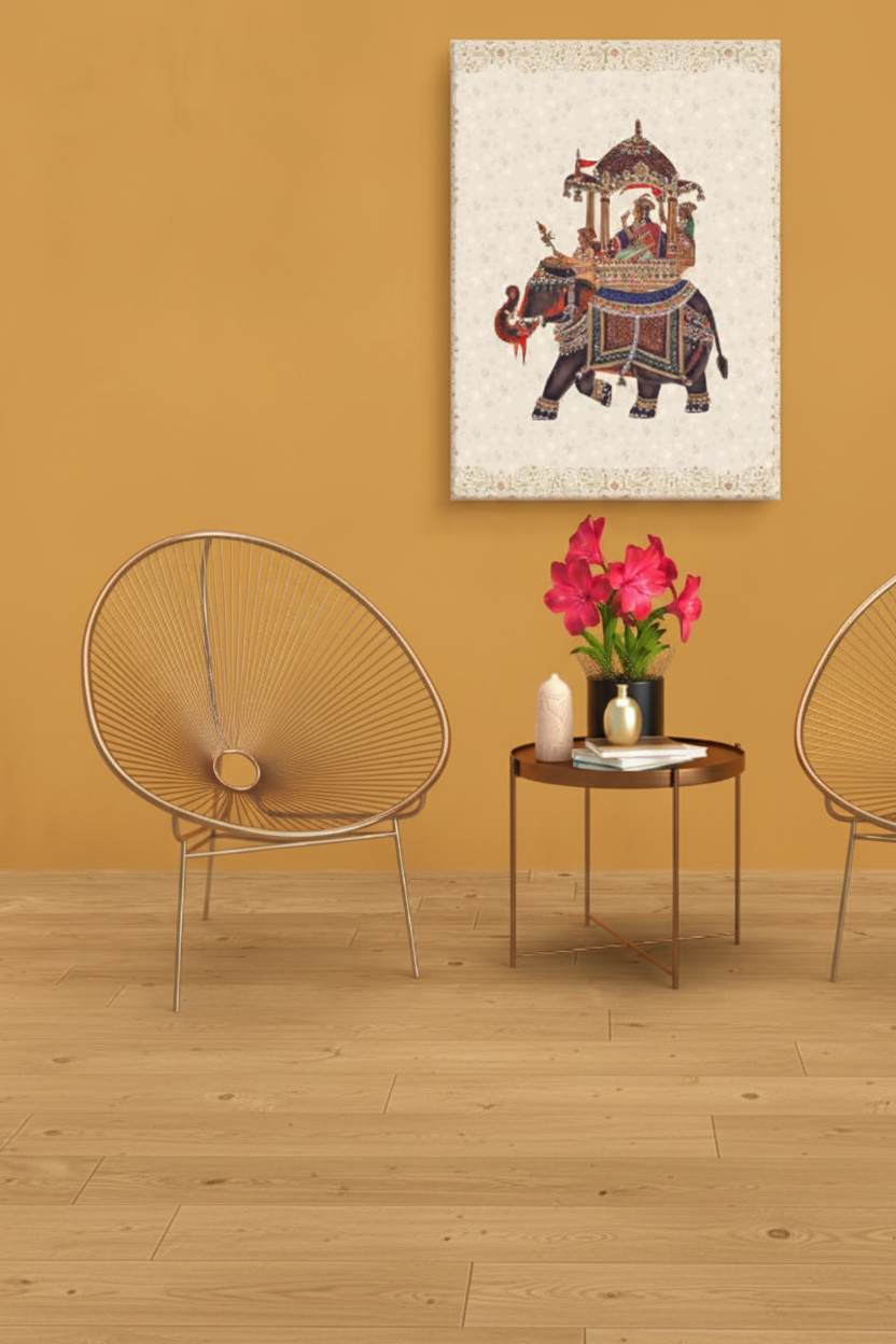 Royal Elephant Miniature Indian Heritage Canvas