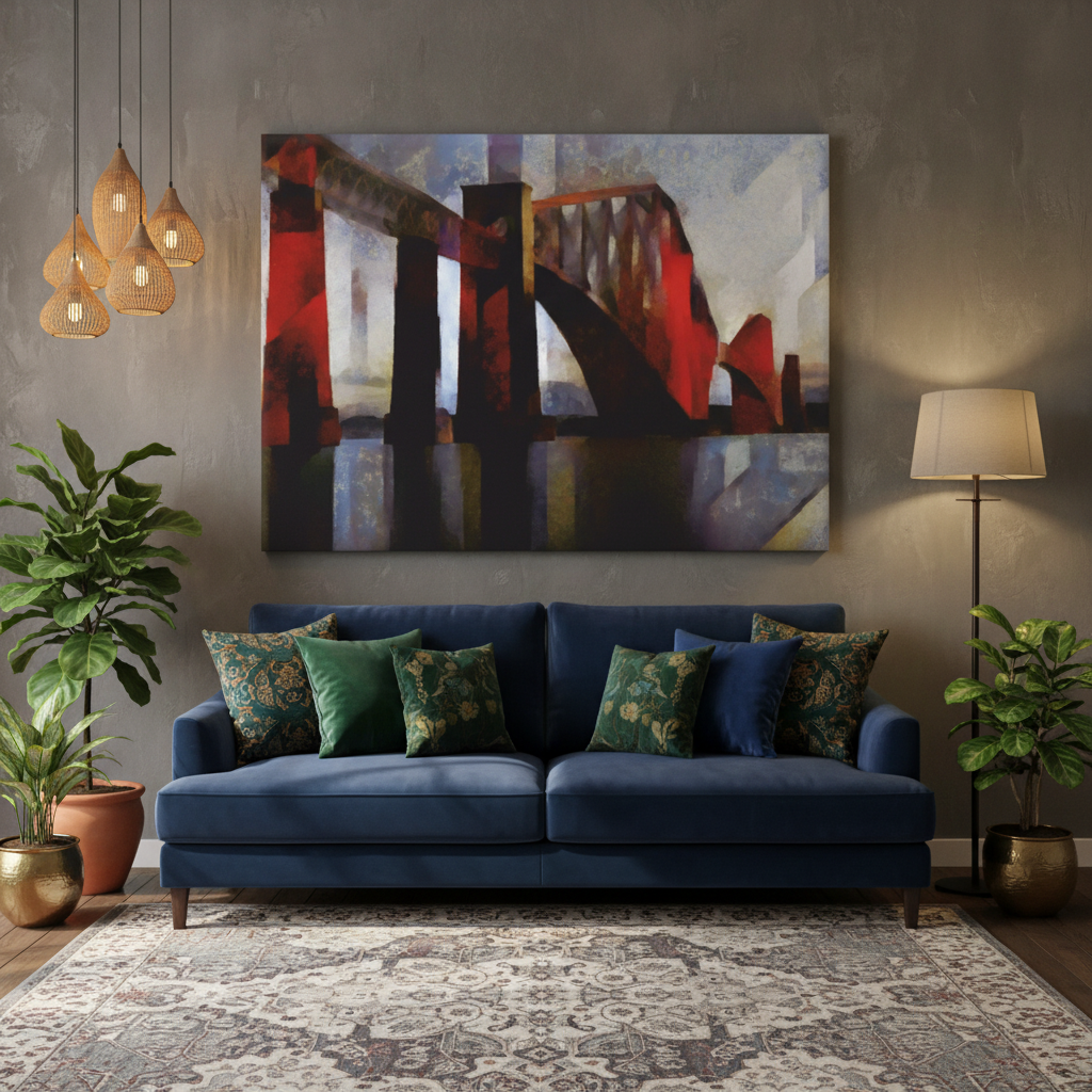 Abstract Industrial Bridge Canvas Wall Art