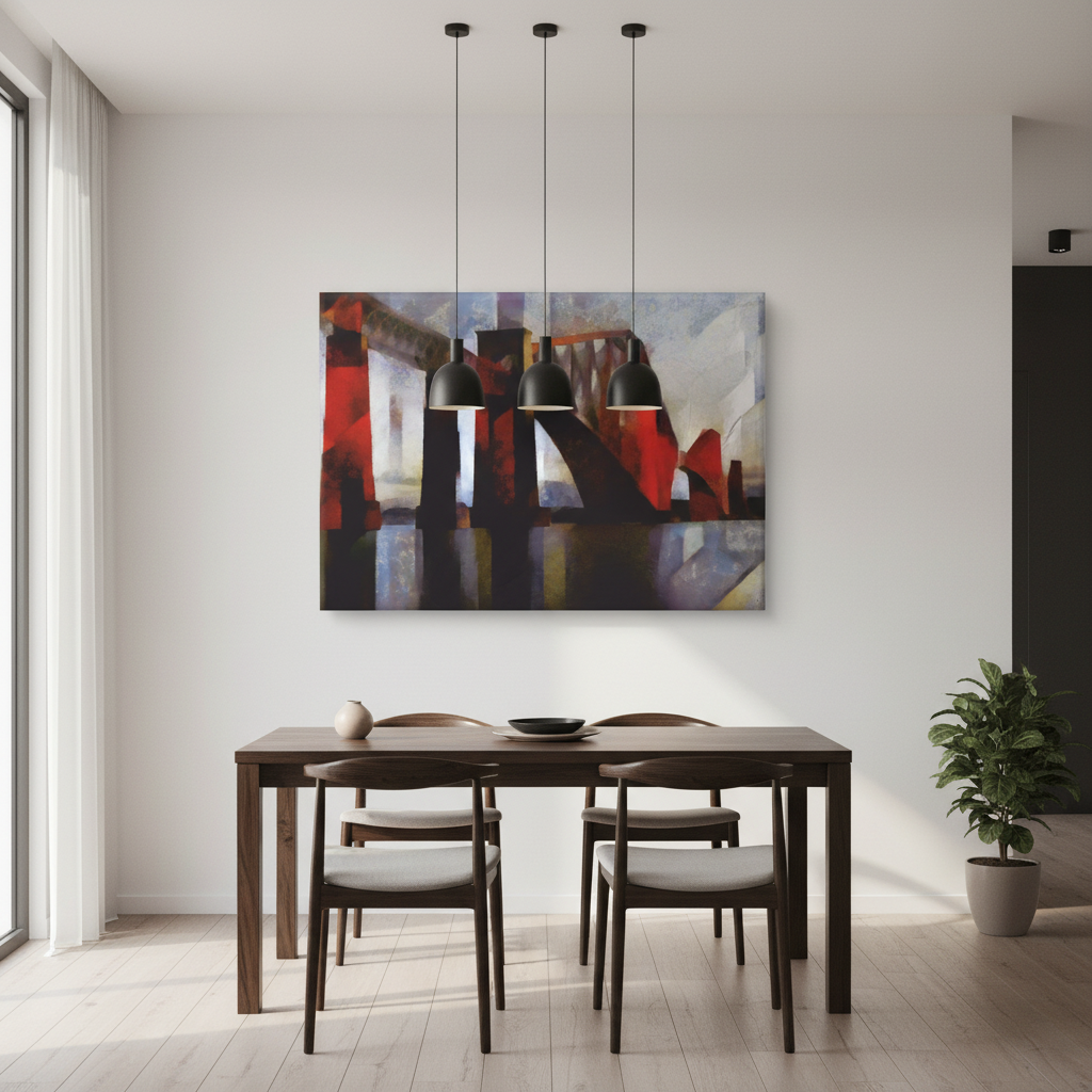 Abstract Industrial Bridge Canvas Wall Art