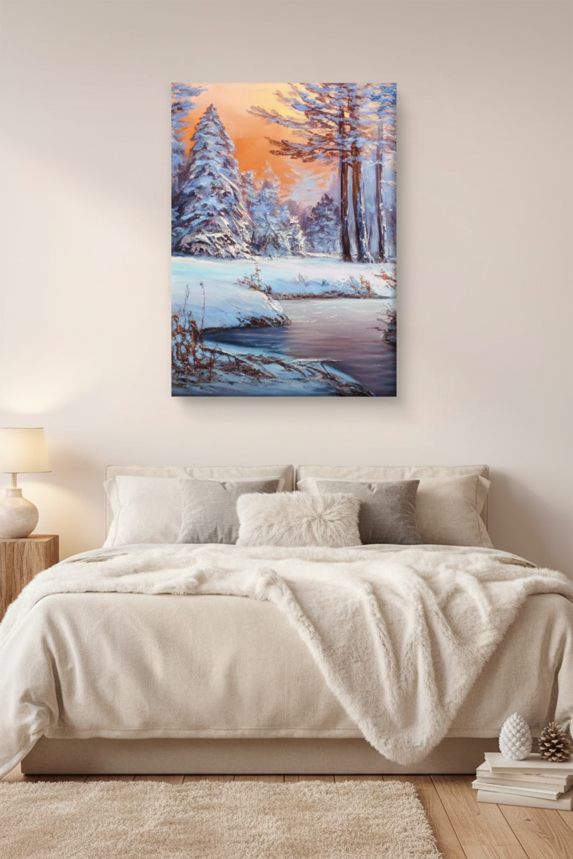 Winter Twilight — Snow Forest Sunset Wall Art
