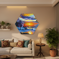 Tropical Sunset Hexagon Wall Art