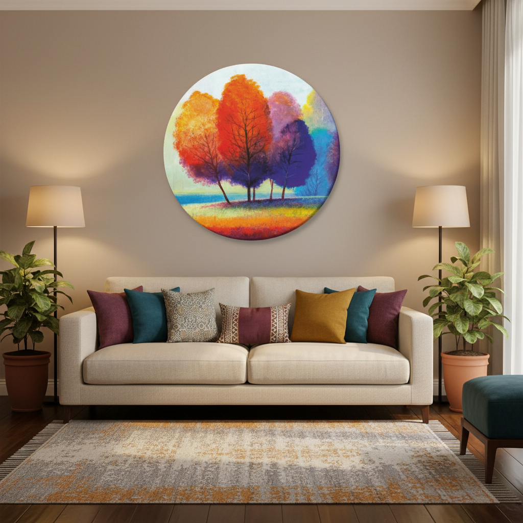 Autumn Harmony — Colourful Abstract Trees Wall Art