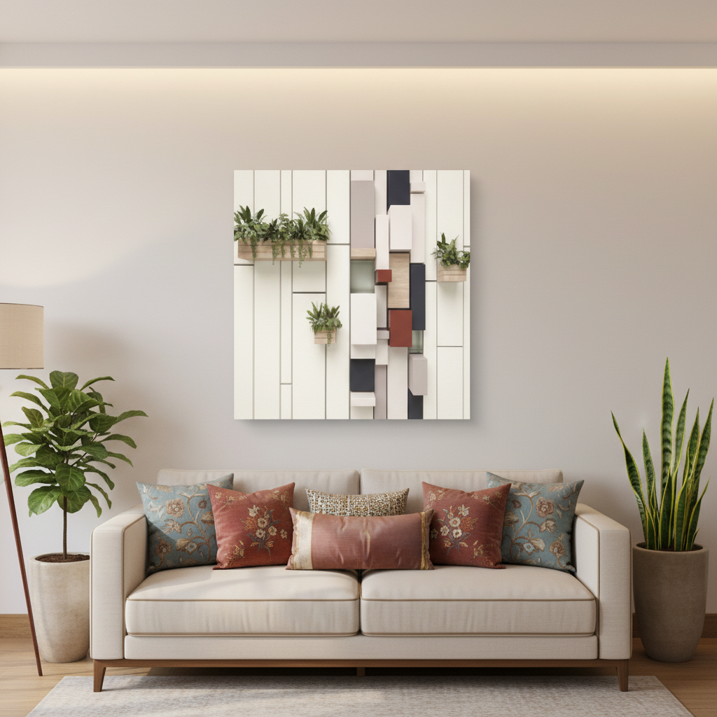 Urban Garden — 3D Geometric Botanical Wall Art