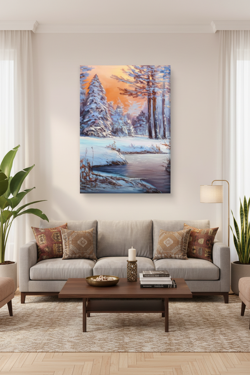 Winter Twilight — Snow Forest Sunset Wall Art