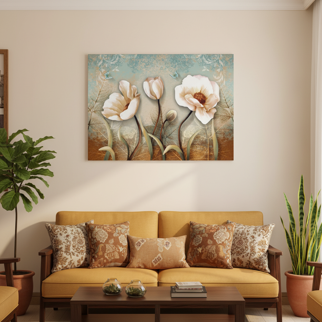 Eternal Bloom – White Floral Wall Art