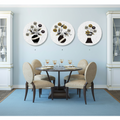 Abstract Floral Vase Triptych Circular Wall Art Set