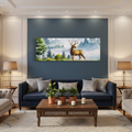 Majestic Stag Wildlife Forest | Single Panel Panoramic Canvas Wall Art