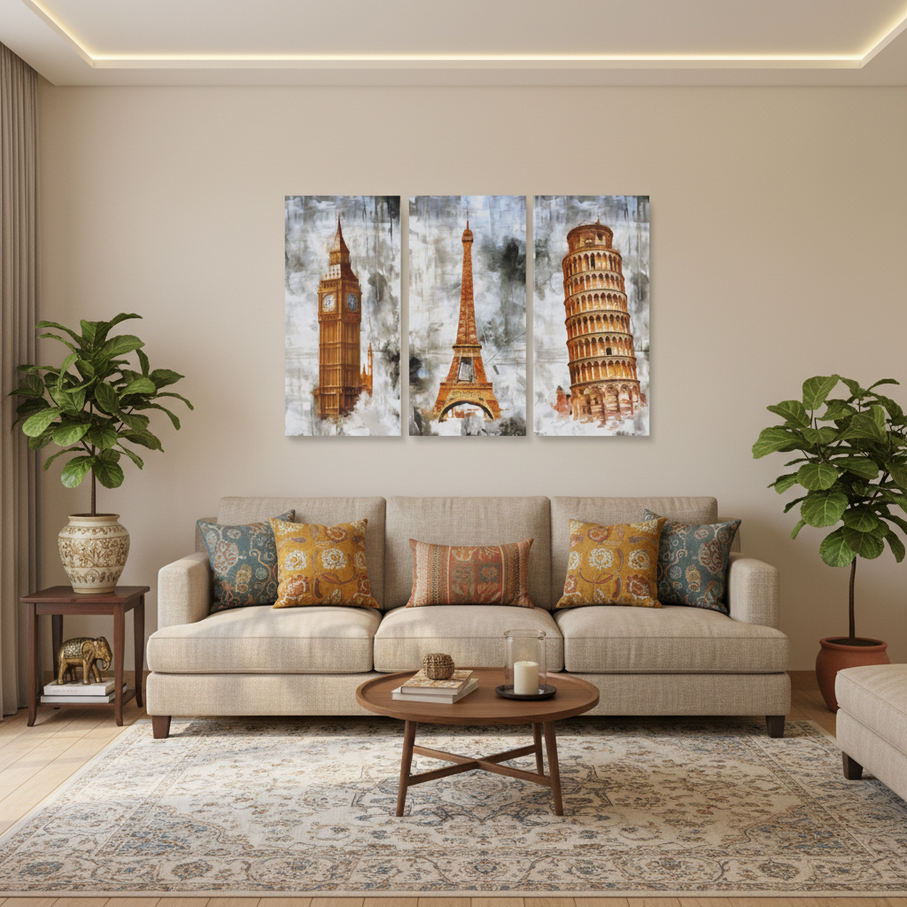 World Icons – Landmark Triptych Wall Art