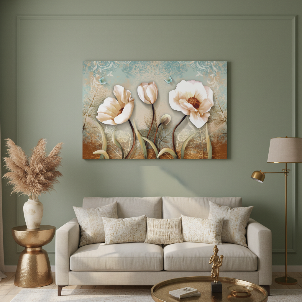 Eternal Bloom – White Floral Wall Art