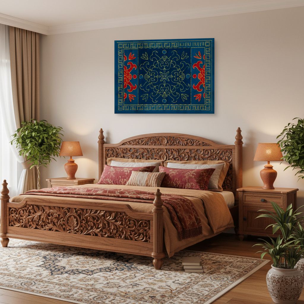 Royal Blue Mandala Medallion Wall Art