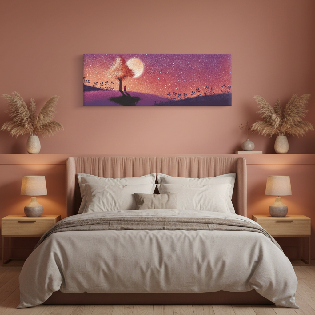 Moonlit Blossom Night Wall Art