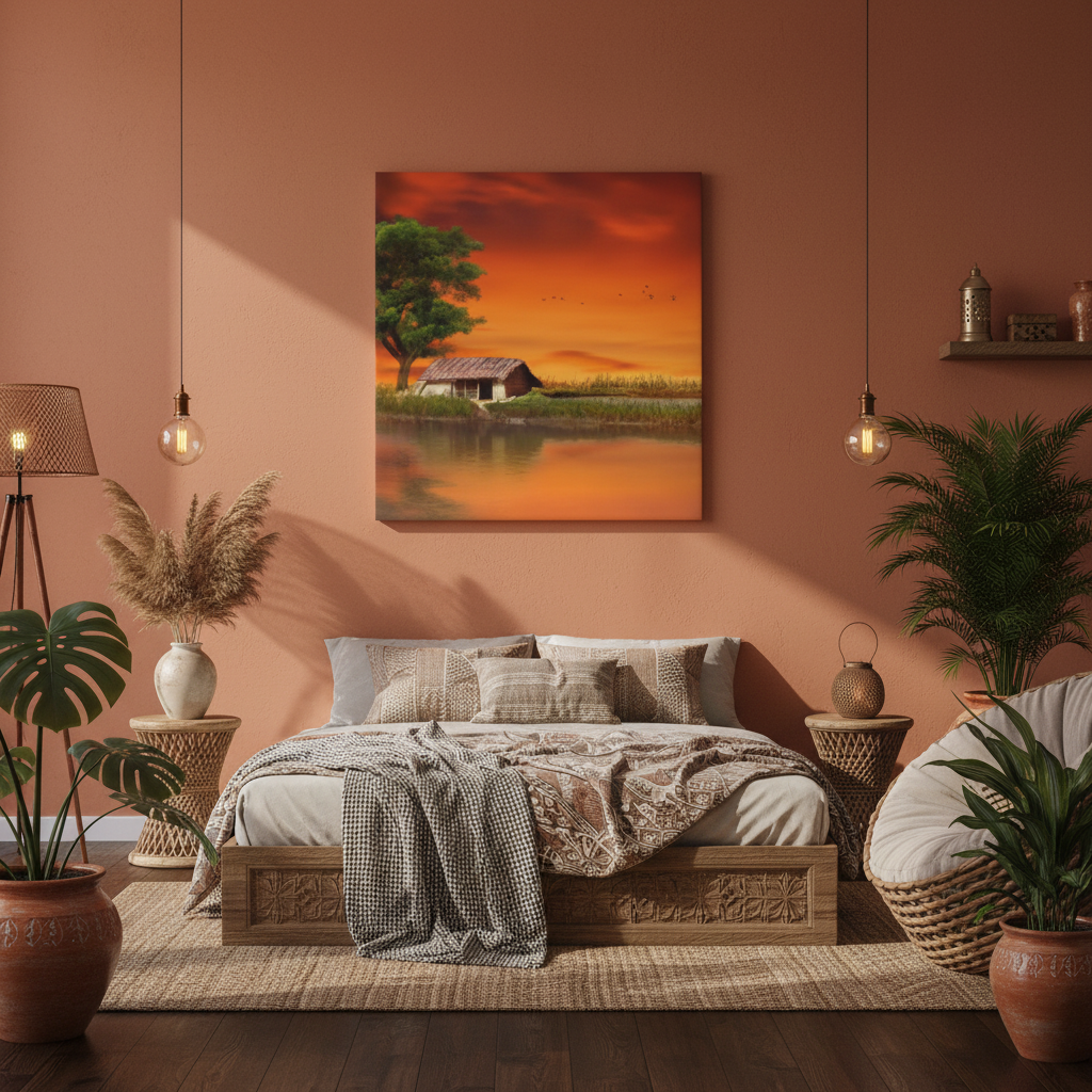 Golden Hour by the Lake – Sunset Landscape Wall Art