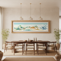 Misty Peaks — Chinese Watercolor Mountain Landscape Wall Art