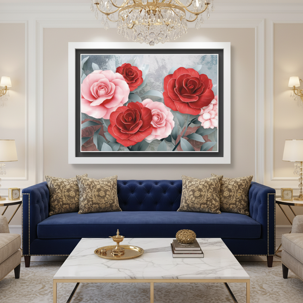 Rose Bloom — Red & Pink Floral Wall Art