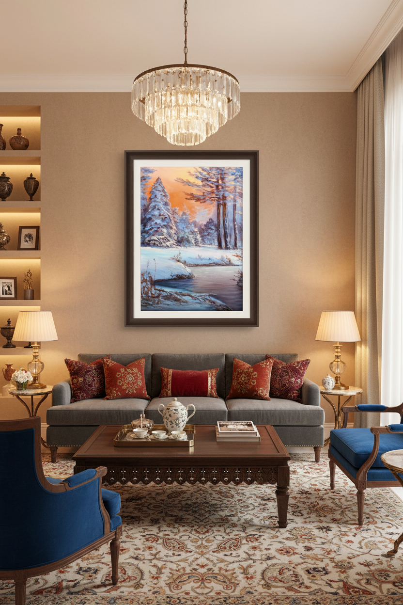 Winter Twilight — Snow Forest Sunset Wall Art