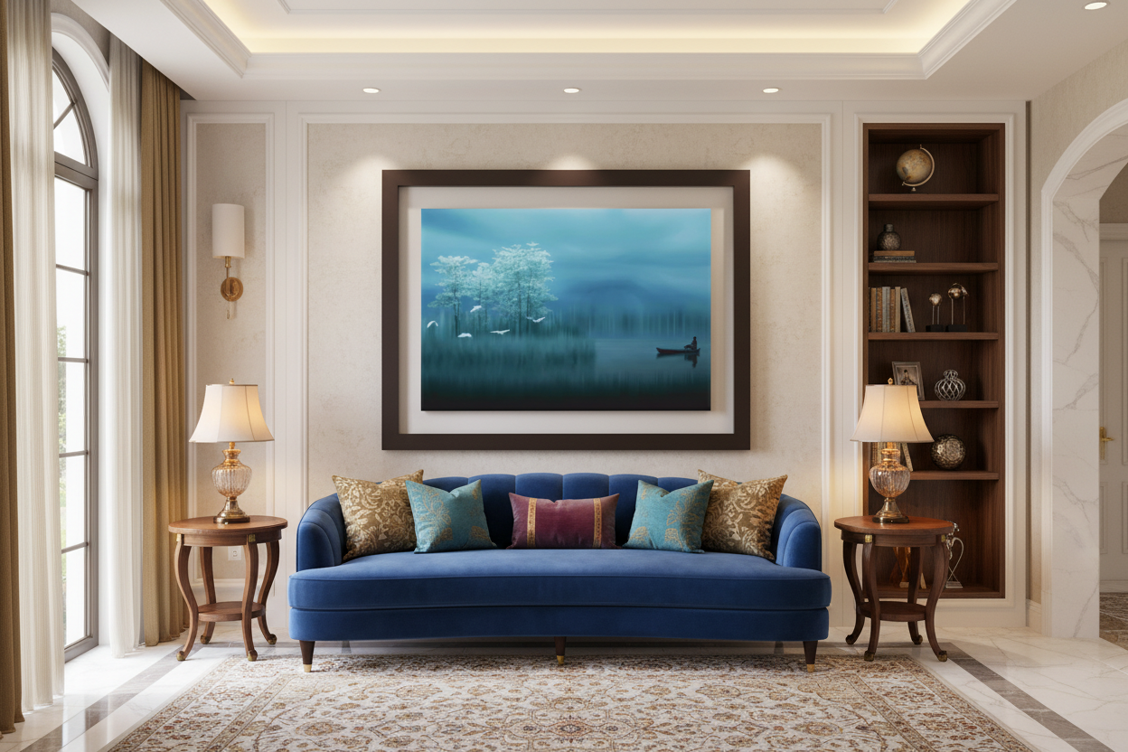 Misty Lake Solitude — Serene Landscape Wall Art