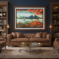 Stormy Sunset Seascape with Sailboat | Single Canvas Wall Art